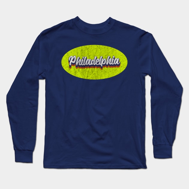 Vintage Philadelphia Long Sleeve T-Shirt by Electric Tone